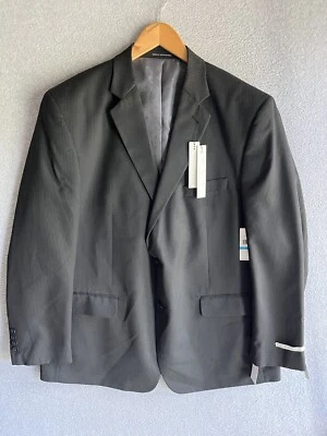 Perry Ellis Portfolio Striped Sport Coat Black Modern Fit 48R NWT - Image 1 of 4