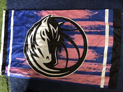 Dallas Mavericks Logo Breast Cancer Awareness Team Flag 3x5 - With 2 Grommets Cover
