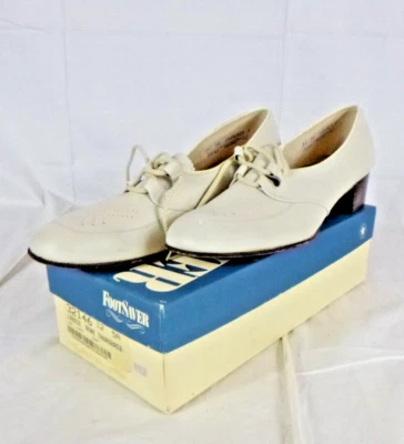 NOS Vtg Footsaver By Drew Womens Shoes Lace Up Bone Color Sz 12  Narrow - Image 1 of 4