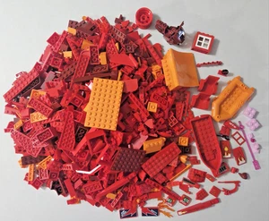 2 lb LEGO Red/Orange Parts & Pieces Unwashed PLEASE SEE WRITTEN DESCRIPTION - Picture 1 of 6
