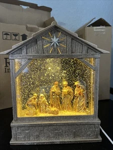 Raz Imports Nativity Musical Lighted Water Creche Christmas Figurine 10 Inch - Picture 1 of 10