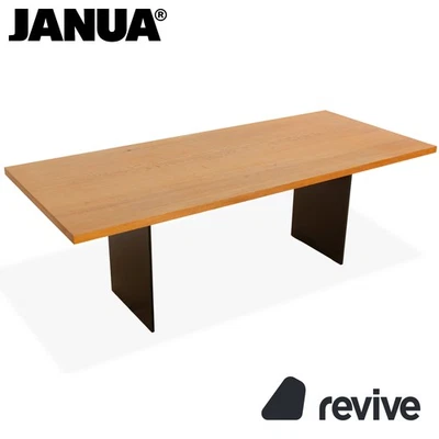 Table À Manger Janua SC42 En Bois Marron Noir Chêne 220 X 94 Cm - Photo 1/4