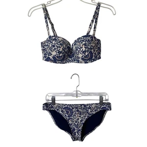 Costume da bagno bikini Tory Burch 2 pezzi push up imbottito spalline rimovibili stampa paisley - Foto 1 di 16