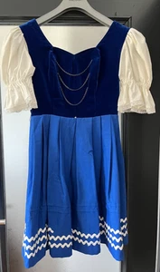 Damen Trachten Dirndl kurzarm Blau Samt ca. Gr. 38 - Picture 1 of 2