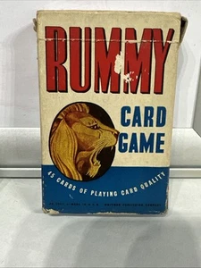VTG Whitman Animal Rummy Playing Card Game Complete Deck - Original Box - Picture 1 of 12