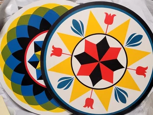 2 Penn grandes de 15,5" Letreros hexagonales holandeses - 8 piezas estrella y explosión de sol, día soleado - Imagen 1 de 11