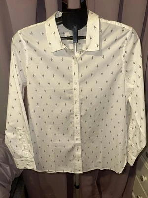 Garnet Hill Women's Prima Cotton Blouse Size 10 - Image 1 of 4