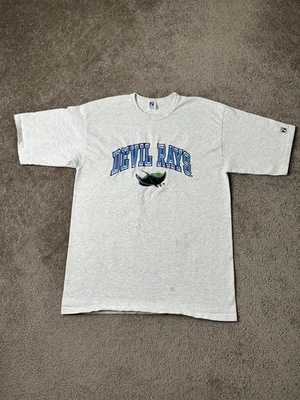 Camiseta De Colección Para Hombre Años 90 Tampa Bay Devil Rays Logo 7 MLB Gris Hecha en EE. UU., Talla XL Foto 1 de 4