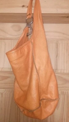 Cartera Hobo Naranja Nardelli Cuero Italiano Cierre con Cremallera Foto 1 de 4
