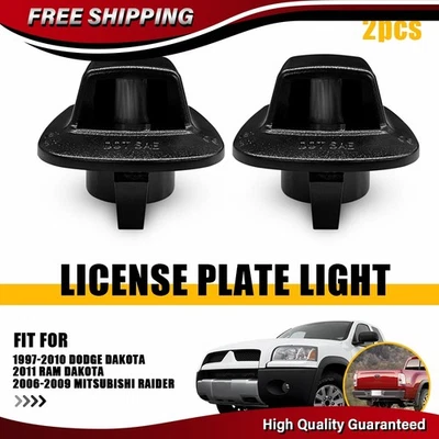 Placa de matrícula traseira luz número etiqueta lâmpada lente para 1997-2010 Dodge Dakota preto - Imagem 1 de 4