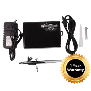 Dual-Action Airbrush Kit w/ Portable Quiet Compressor+Hose,Gun for Multipurpose - Picture 1 of 6