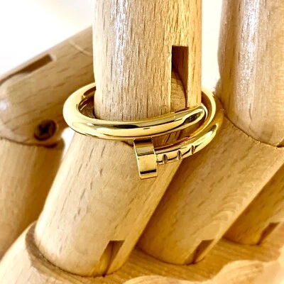 Anillo grueso apilable chapado en oro amarillo talla 9 sin coloración  Foto 1 de 4