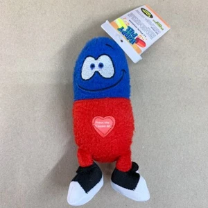 Happy Pill Plush Blue & Red Giggling/Laughing Squeeze Me Toy with Tag Works - Picture 1 of 13