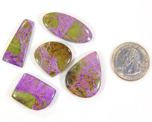 79 CT Natural Atlantisite Stichtite Mix Shape Cabochon Gemsotne Small Lot DK=111 - Picture 1 of 6