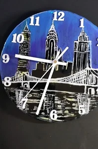 Hand Crafted Epoxy -NYC | Wall Clock 10 inch, epoxy resin gloss - Picture 1 of 7