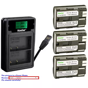 Kastar Battery LZD2 Charger for Canon BP-511 CB-5L & EOS D60 EOS Kiss Digital - Picture 1 of 11