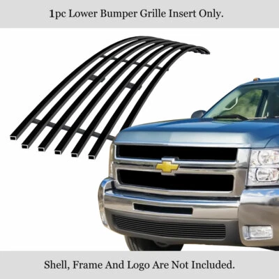 Fits 2007-2010 Chevy Silverado 2500/3500 HD Bumper Stainless Black Billet Grille - Image 1 of 4