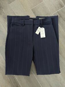 Express Navy High Waisted Supersoft Twill Pinstripe Boot Cut Pant Size 6 NWT