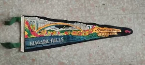 50's - BANDIERINA NIAGARA FALLS - RAINBOW BRIDGE - CANADA - 57CM - VINTAGE - Foto 1 di 2