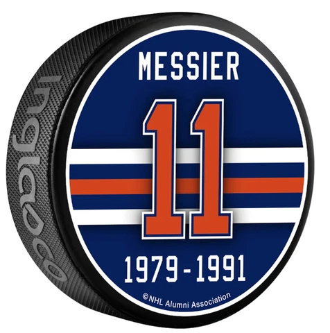 Mark Messier EDMONTON Jersey Banner Retirement Puck OILERS Cover