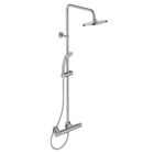 Bathroom Shower Mixer Brass Exposed Thermostatic Valve 3 Spray Patters Chrome