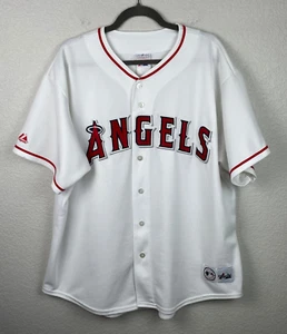 Majestic Anaheim Angels Jersey Para Hombres XL Blanco Camisa Abotonada De Colección EE. UU. Y2K - Imagen 1 de 8