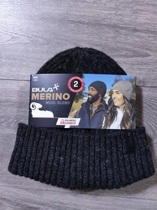 Bula Beanie Adult One Size Fits Most Gray & Brown Wool Winter Hat Womens Mens - Picture 1 of 5