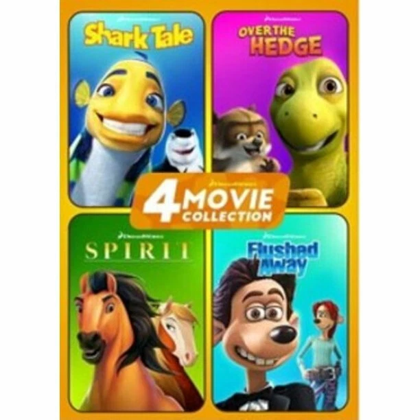 DreamWorks 4 Movie Collection DVD Shark Tale Spirit Over The Hedge Flushed Away
