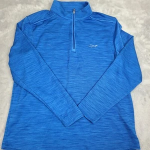 Maglie da golf Greg Norman Performance Shark taglia media blu navy quarto zip nuove - Foto 1 di 6