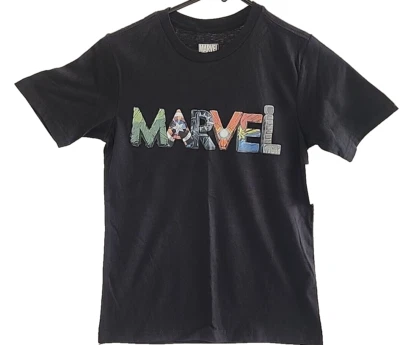 Marvel Comics Boys Black Short Sleeve Graphic Print T-shirt Size M (8) NWT - Image 1 of 2