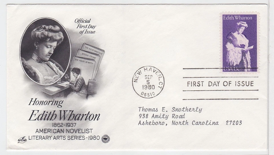 TurtlesTradingPost- Edith Wharton, Novelist- 1980 #1832 - Artcraft Variety FDC - Image 1 of 1