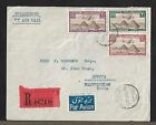 EGYPT PORT-SAID TO INDIA AIR MAIL 70m RATE ON REGISTERED COVER 1938