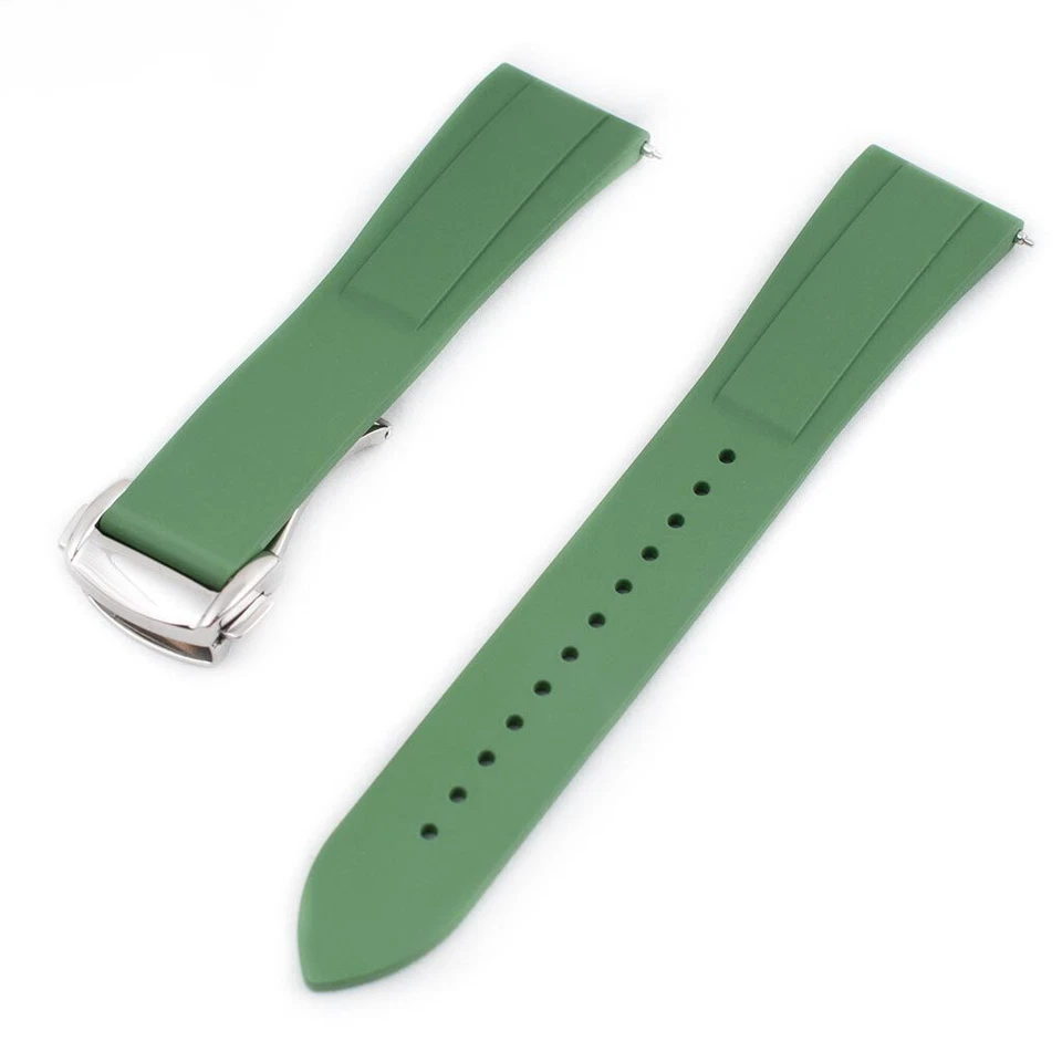 Deployant FKM Rubber Quick Release Watch Straps butterfly deployment clasp QR - Image 1 of 4