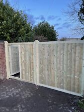 Tanalised Lodge Gates Complete With Access Door 13ft  Wide X 6ft High For Flecks