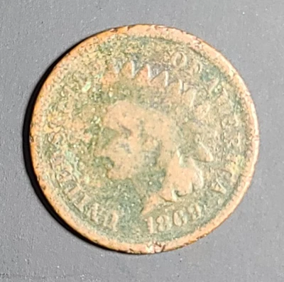 1869 United States Indian Head Cent Coin - Image 1 of 2