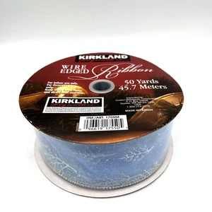 Kirkland Wire Edged Ribbon 50 Yard Roll Light Blue No Seams Continuous Roll - Picture 1 of 6