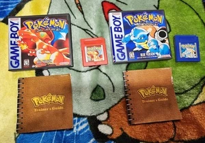 Authentic Pokemon Red And Blue For Nintendo Gameboy With Custom Box - Picture 1 of 5