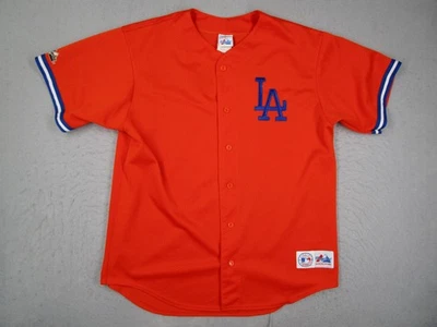 Camiseta de béisbol de los Dodgers de Los Ángeles para hombre XL naranja azul MLB majestuosa hecha en EE. UU. Foto 1 de 4