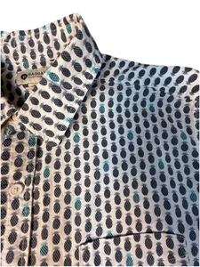 Haggar Men’s Large Short Sleeve Button Up Shirt  Casual Pineapple Print - Picture 1 of 5