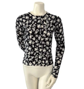 Diane Von Furstenberg Wool Cashmere Cardigan Animal Print Sweater Women’s M EUC - Picture 1 of 8