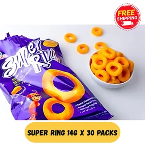 Super Ring Oriental Cheese Flavored Snacks Malaysia Favorite 14g X 30 Packs - Picture 1 of 9