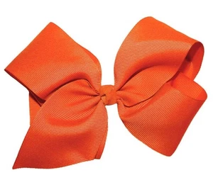 Orange 6” Hair Bow Grosgrain Ribbon Trendy Boutique Boho Bow Hair Barrette Clip - Picture 1 of 8