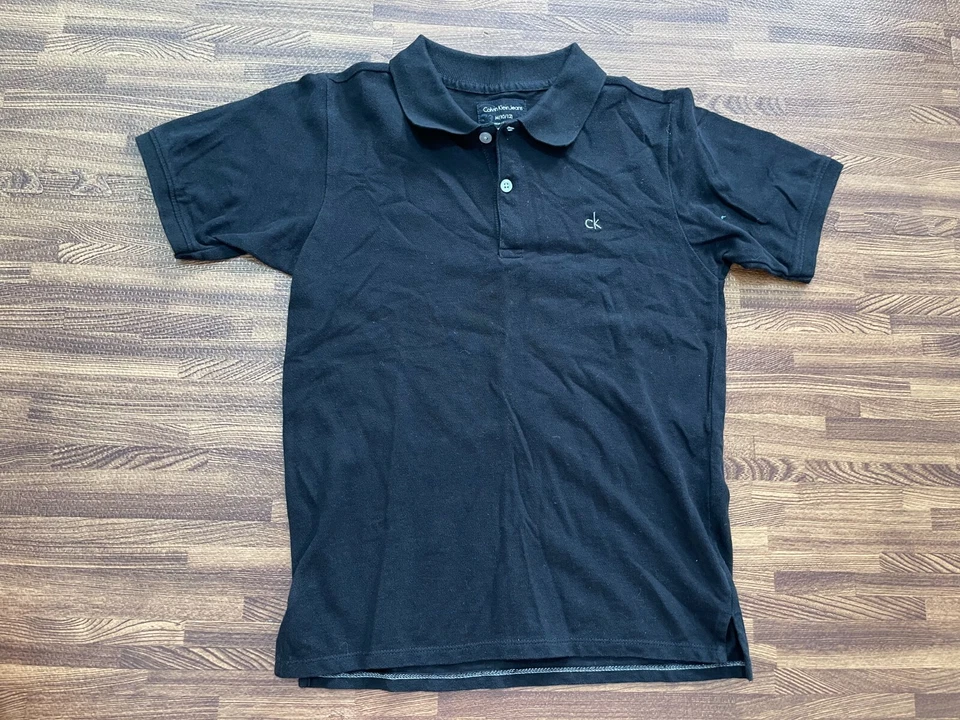 Calvin Klein Jeans Kids Boys Polo Short Sleeve Black Cotton Size M (10-12)  - Image 1 of 4