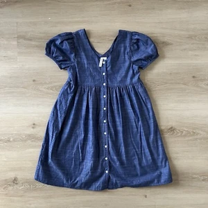 Janie and Jack Chambray Puff Sleeve Dress Size 8 - Picture 1 of 3