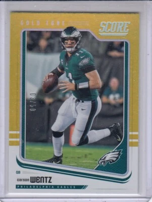 CARSON WENTZ 2018 Panini Score Gold Zone #258 3/50 Eagles - Image 1 of 2