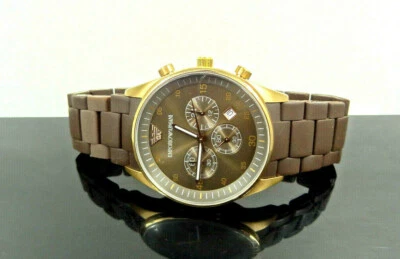 EMPORIO ARMANI AR5890 SPORTIVO Chronograph Date Rose Gold Case Men's Watch $395 - Image 1 of 4