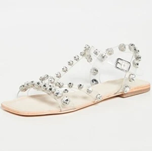 Jeffrey Campbell Amaryl Clear Rhinestone Embellished Sandals Sandals - Picture 1 of 6