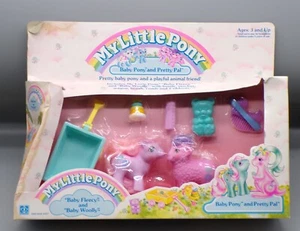 Hasbro My Little Pony 1988 vintage Baby Fleecy & Baby Woolly G1 MLP juguete como nuevo sin usar, en caja - Imagen 1 de 9
