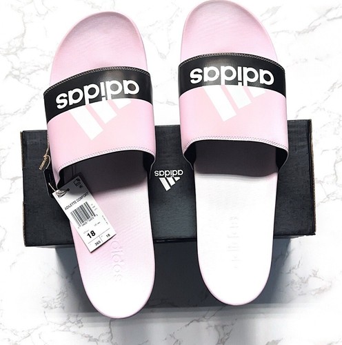 Adidas Adilette Comfort Rosa Bianco Originale Adulto Slide Sandalo Uomo Taglia 18