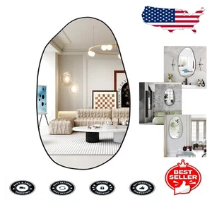 Contemporary 33.5" x 20.5" Asymmetrical Hanging Mirror - Versatile Home Decor - Picture 1 of 11